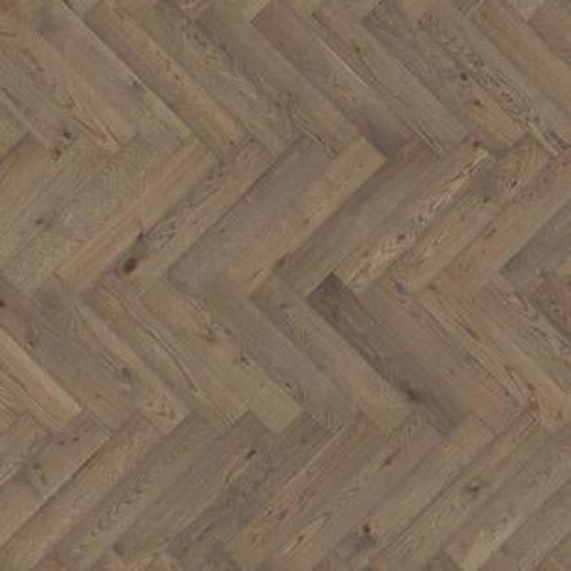 Tarkett Fiskbensparkett SEGNO stavparkett ek (vänster) old grey