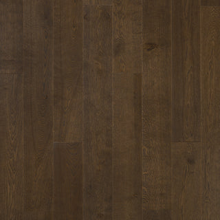 Timberwise Ekplanka Choco – kvadratisk produktbild ovanifrån med plankorna vertikalt. Vägledande kulörreferens; sortering, ytbehandling och plankmått kan avvika.