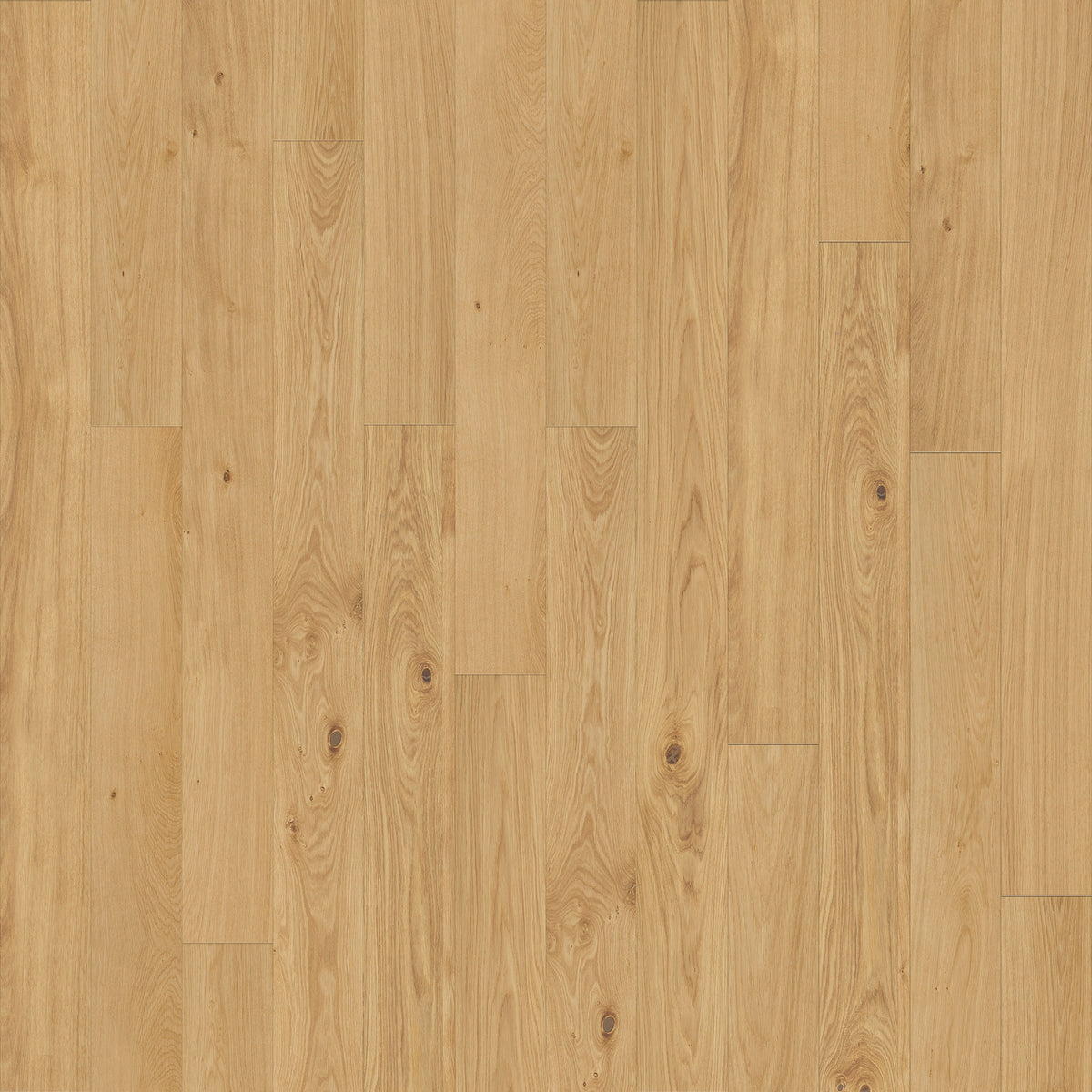 Timberwise Ekplanka Uncolored – kvadratisk produktbild ovanifrån med plankorna vertikalt. Vägledande kulörreferens; sortering, ytbehandling och plankmått kan avvika.