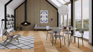 BOEN 3-skikts trägolv Ek Vit Adagio (borstad 14x138x611 (B-plank) - bild 2
